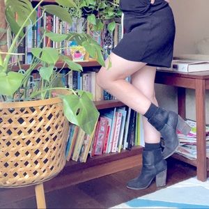 Rag & Bone black waxed suede ankle boots